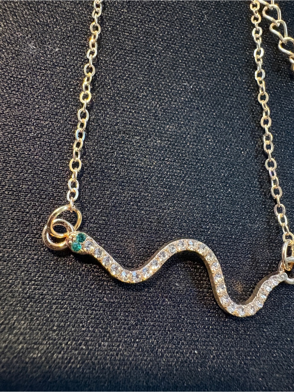 Gold-Tone Snake Crystal Pendant Bracelet - Women Jewelry - Picture 3 of 3